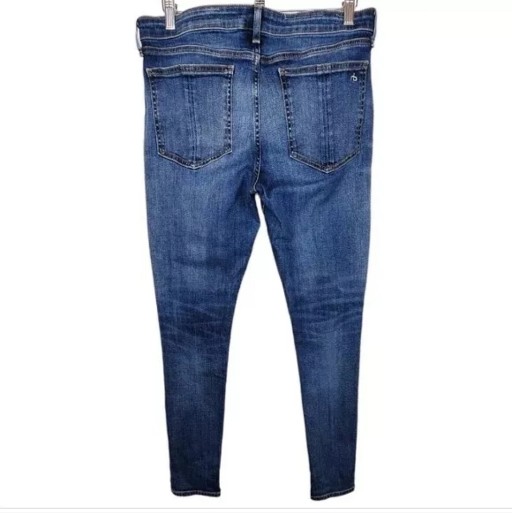 RAG & BONE Cate Mid-Rise Ankle Skinny Jeans Medium Wash Blue Valley Line Sz 28 - Picture 3 of 12